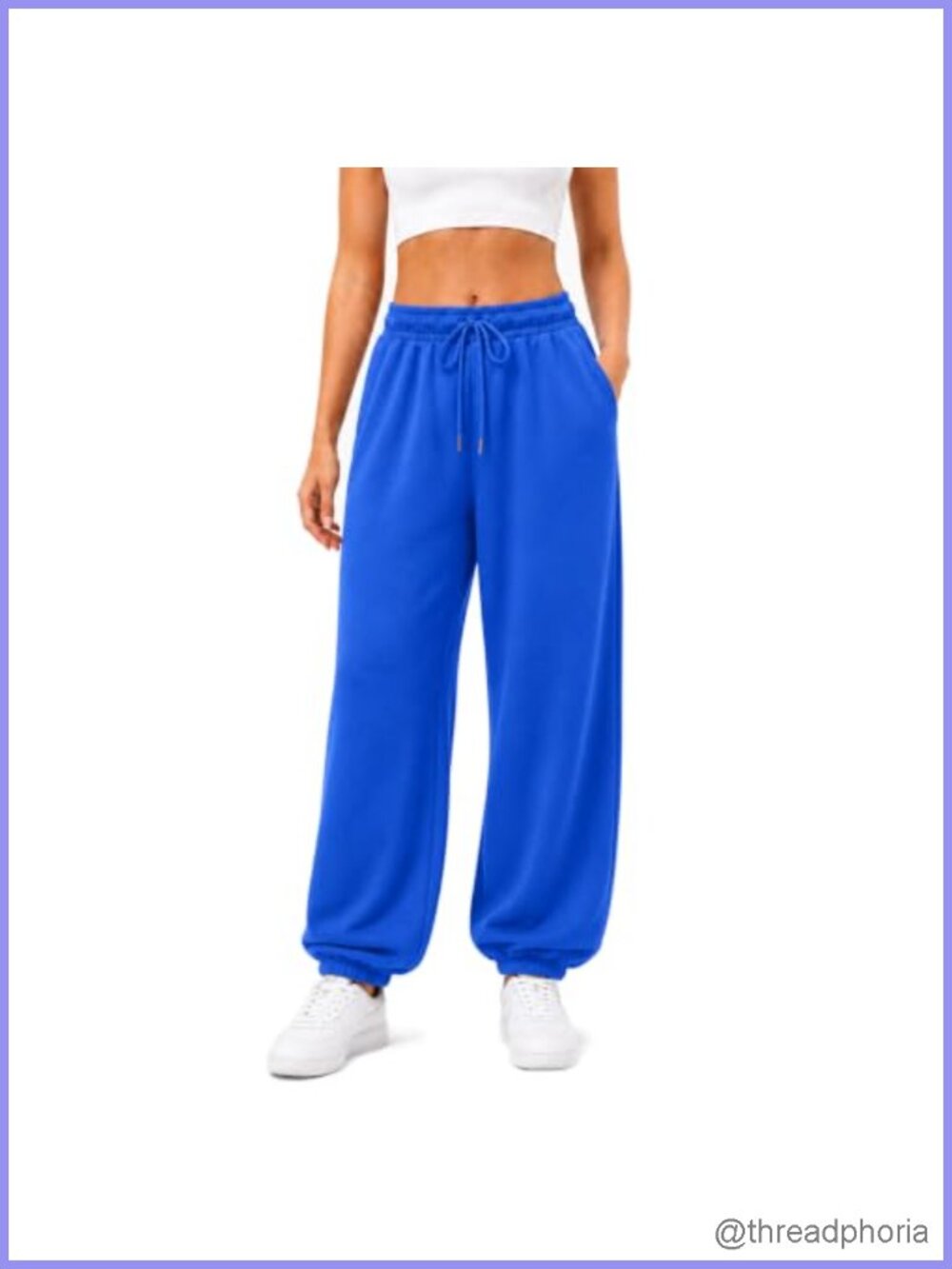 Women's Cuffed Sweatpants Cotton Blend Joggers Deep Pockets